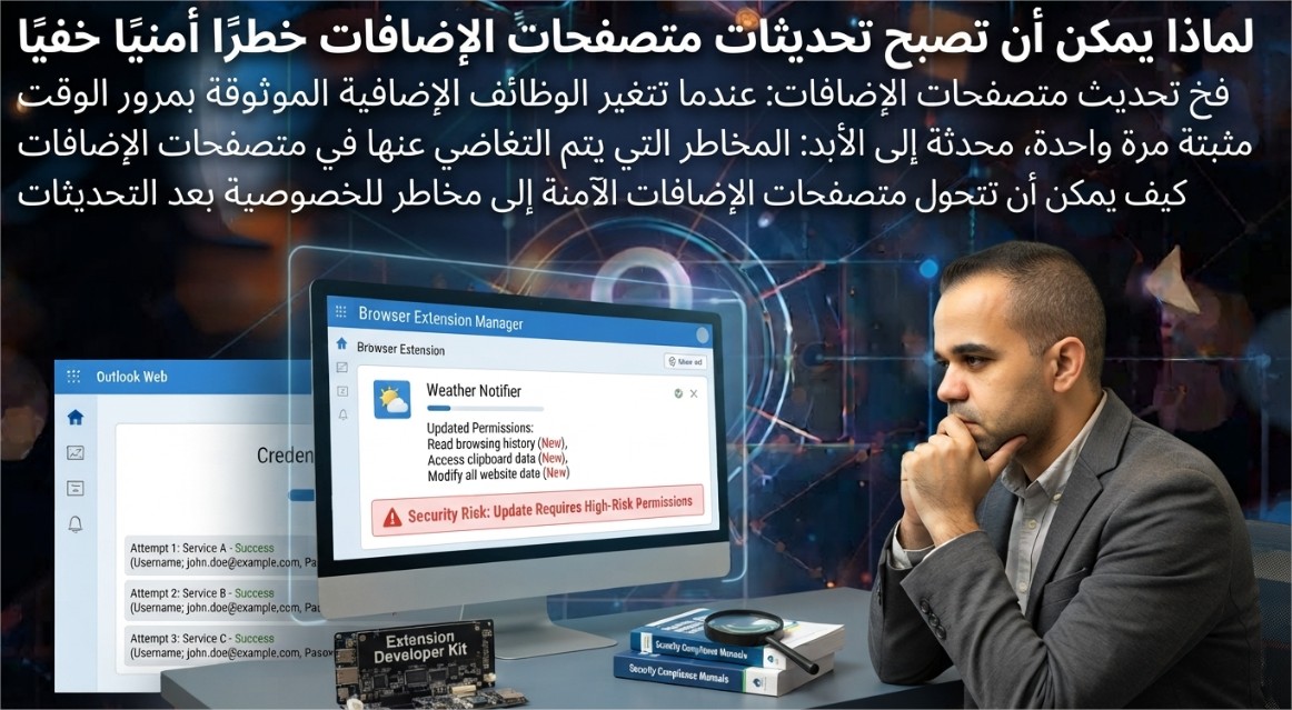 لماذا قد تتحول تحديثات إضافات المتصفح إلى خطر أمني خفي
